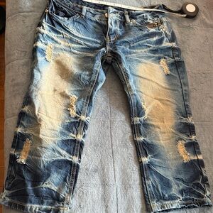 Distressed Blue Jeans